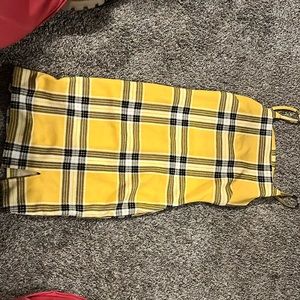 Yellow plad dress